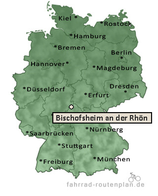 Entfernung Bischofsheim an der Rh&ouml;n