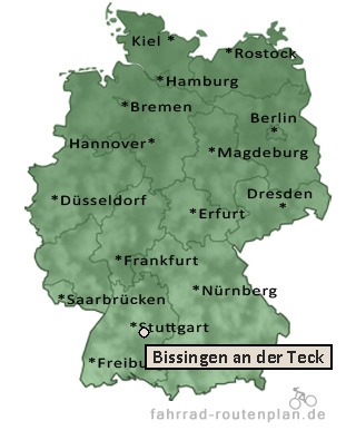 Entfernung Bissingen an der Teck