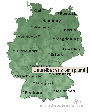 Entfernung Deutelbach im Sinngrund