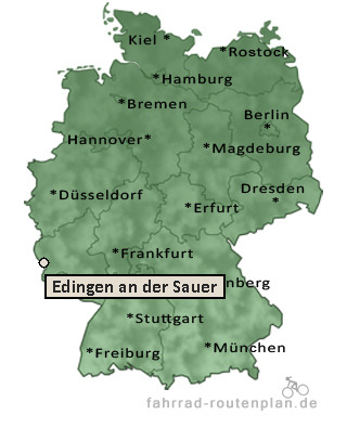 Entfernung Edingen an der Sauer