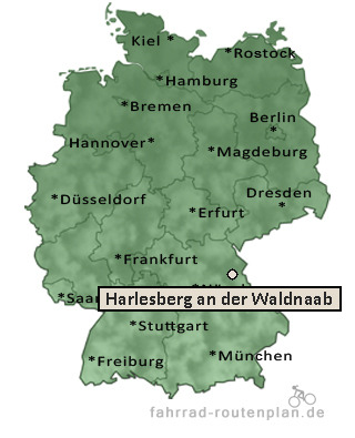 Entfernung Harlesberg an der Waldnaab