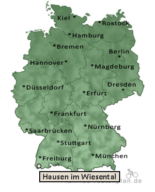 Entfernung Hausen im Wiesental