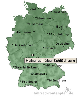 Entfernung Hohenzell über Schlüchtern
