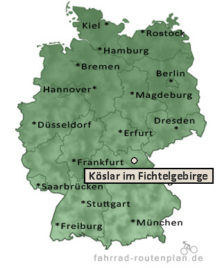 Entfernung K&ouml;slar im Fichtelgebirge