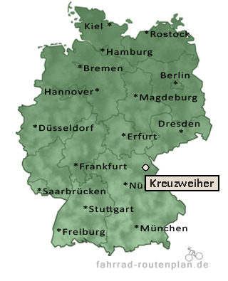 Entfernung Kreuzweiher