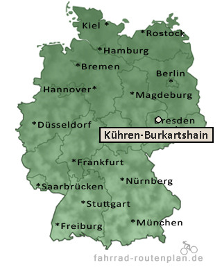 Entfernung K&uuml;hren-Burkartshain