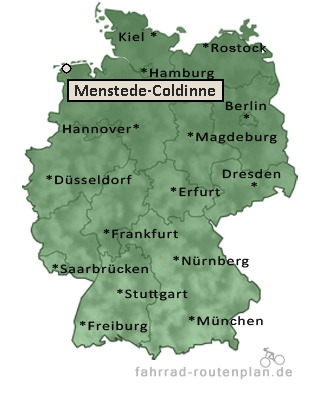 Entfernung Menstede-Coldinne