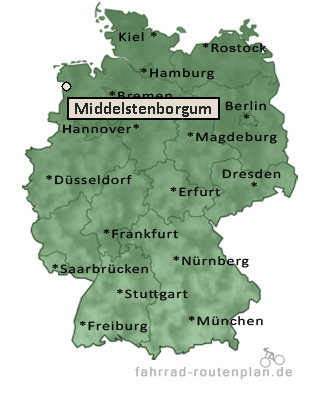 Entfernung Middelstenborgum