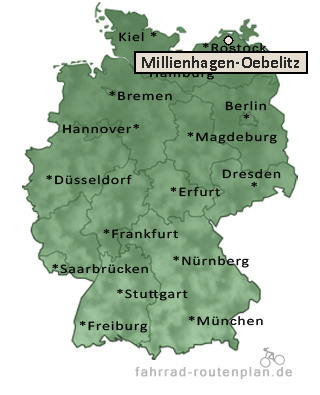 Entfernung Millienhagen-Oebelitz