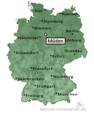 Entfernung Müden