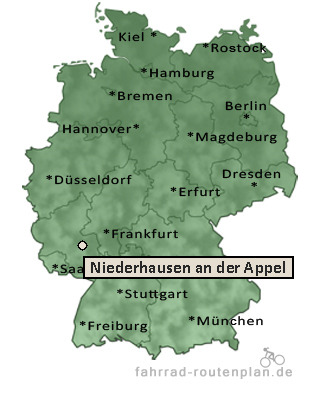 Entfernung Niederhausen an der Appel