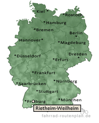 Entfernung Rietheim-Weilheim