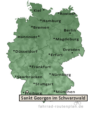 Entfernung Sankt Georgen im Schwarzwald