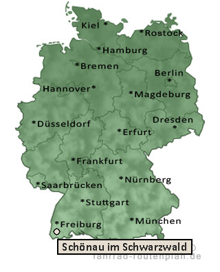Entfernung Schönau im Schwarzwald