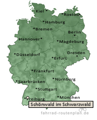 Entfernung Sch&ouml;nwald im Schwarzwald