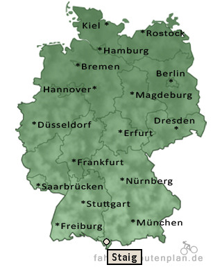 Entfernung Staig