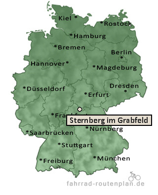 Entfernung Sternberg im Grabfeld