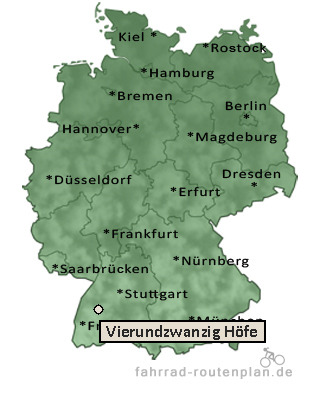 Entfernung Vierundzwanzig H&ouml;fe