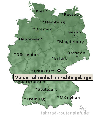 Entfernung Vorderröhrenhof im Fichtelgebirge