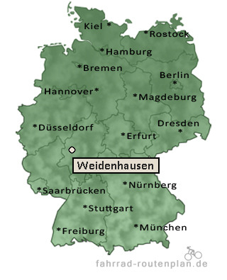 Entfernung Weidenhausen