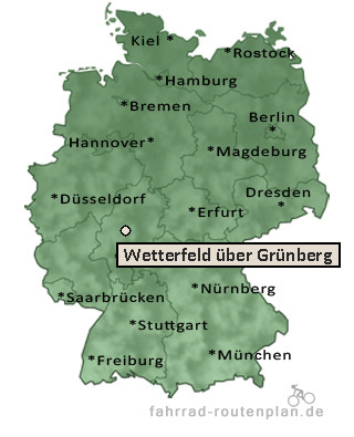 Entfernung Wetterfeld &uuml;ber Gr&uuml;nberg